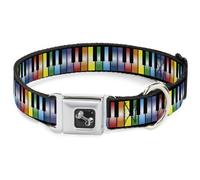 Dog Collar Bone Piano Keys Rainbow WIDE-Large 20-31"
