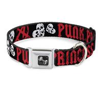 Dog Collar Bone Punk Princess Black/Red/White Large 15-24"