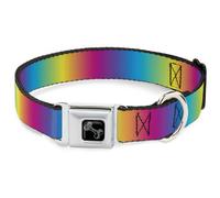 Dog Collar Bone Rainbow Ombre Large 15-24"