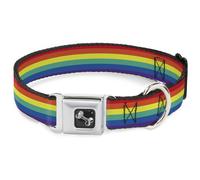 Dog Collar Bone Rainbow Print Large 15-24"