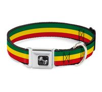 Dog Collar Bone Rasta Small 9.5-13"