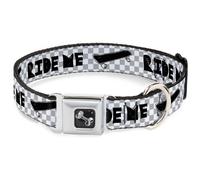 Dog Collar Bone RIDE ME Skateboard w/Mini Checker White/Gray/Black WIDE-Medium 1