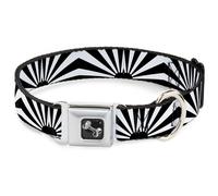 Dog Collar Bone Rising Sun White/Black Medium 11-16.5"