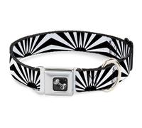 Dog Collar Bone Rising Sun White/Black WIDE-Large 20-31"