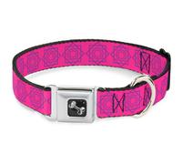 Dog Collar Bone Rotating Squares Pink/Purple Small 9.5-13"