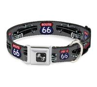 Dog Collar Bone Route 66 Classics Gray Large 15-24"