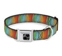 Dog Collar Bone Scribble Zarape Fade Brown/Multi Color Small 9.5-13"