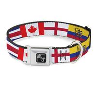 `Dog Collar Bone - Soccer Fan World Cup Team Country Flags - Wide-M... ACC NUOVO