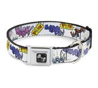 Dog Collar Bone Sound Effects White/Pastel WIDE-Medium 16-23"