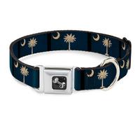 Dog Collar Bone South Carolina Flag Distressed/Black Large 15-24"