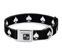 Dog Collar Bone Spade Black/White Medium 11-16.5"