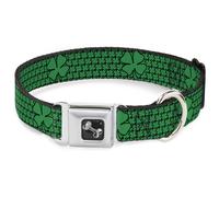 Dog Collar Bone St. Pat's Clovers/Green Large 15-24"