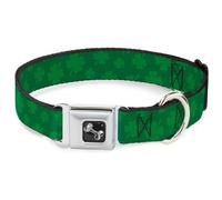 Dog Collar Bone St. Pat's Clovers Scattered3 Greens Medium 11-16.5"