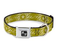 Dog Collar Bone Star Pinwheel Olive Greens Small 9.5-13"