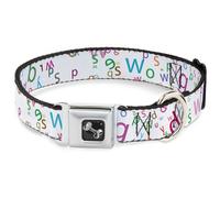 Dog Collar Bone Stargazer White/Multi Color WIDE-Large 20-31"