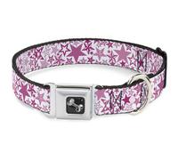 Dog Collar Bone Stargazer White/Pink WIDE-Large 20-31"