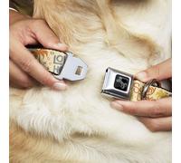 Dog Collar Bone Summer Harmony Collage Beige/Multi Color Large 15-24"