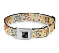 Dog Collar Bone Summer Harmony Collage Beige/Multi Color Large 15-24"