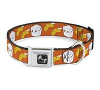 Dog Collar Bone Take Out/Fortune Cookies Orange WIDE-Large 20-31"