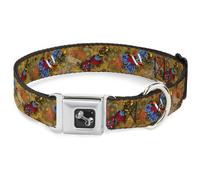 Dog Collar Bone Tattoo Johnny-Hearts & Roses WIDE-Medium 16-23"