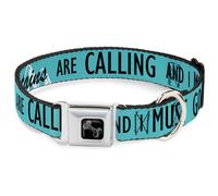Dog Collar Bone THE MOUNTAINS ARE CALLING AND I MUST GO/Mountains Outline2 Teal/