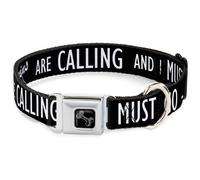 Dog Collar Bone THE MOUNTAINS ARE CALLING AND I MUST GO/Mountains Outline3 Black