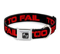 Dog Collar Bone TOO EPIC TO FAIL Weathered Black/Red WIDE-Medium 16-23"