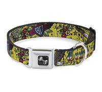 Dog Collar Bone Truth and Justice Yellow WIDE-Large 20-31"