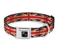 Dog Collar Bone United Kingdom Flag Continuous Vintage Small 9.5-13"
