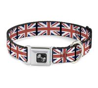 Dog Collar Bone United Kingdom Flags Medium 11-16.5"