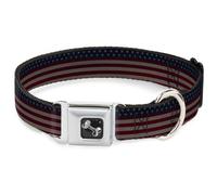 Dog Collar Bone United States Flag Stars & Stripes Distressed Small 9.5-13"