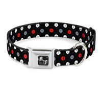 Dog Collar Bone Vinyl Records Stacked Black/Gray/Red/White WIDE-Large 20-31"