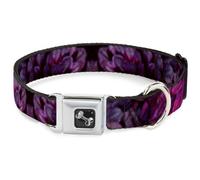 Dog Collar Bone Vivid Floral Collage Pinks Large 15-24"