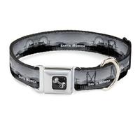 Dog Collar Bone Vivid SANTA MONICA Pier Skyline Grays/White Medium 11-16.5"