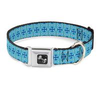 Dog Collar Bone Wallpaper2 Baby Blue/Blue WIDE-Medium 16-23"