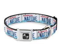 Dog Collar Bone Washington License Plate NATIVE Small 9.5-13"