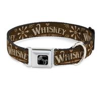 Dog Collar Bone Western WHISKEY Heart Repeat Browns/Tan Small 9.5-13"