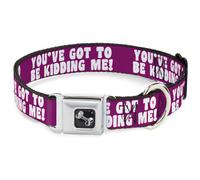 Dog Collar Bone YOU'VE GOT TO BE KIDDING ME Purple/White WIDE-Medium 16-23"