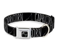 Dog Collar Bone Zodiac CAPRICORN/Constellation Black/White Large 15-24"