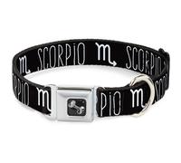 Dog Collar Bone Zodiac SCORPIO/Symbol Black/White Small 9.5-13"