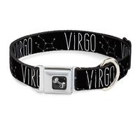 Dog Collar Bone Zodiac VIRGO/Constellation Black/White Large 15-24"