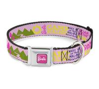 Dog Collar BRAJ-BARBIE Script Signature Full Color Hot Pink/White Barbie CAMP MA