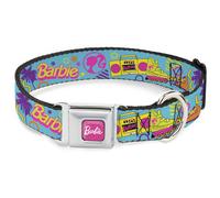 Dog Collar BRAJ-BARBIE Script Signature Full Color Hot Pink/White BARBIE Eightie