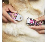 Dog Collar BRAJ-BARBIE Script Signature Full Color Hot Pink/White BARBIE SMART B
