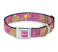 Dog Collar BRAJ-BARBIE Script Signature Full Color Hot Pink/White BARBIE SUNNY D