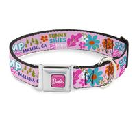 Dog Collar BRAJ-BARBIE Script Signature Full Color Hot Pink/White CAMP BARBIE MA