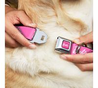 Dog Collar BRAK-BARBIE Script Signature Full Color Pink/White BARBIE Script Sign
