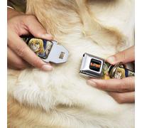 Dog Collar CDSA-DR. STONE Title Logo Full Color Black/Orange Dr. Stone Character