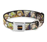 Dog Collar CDSA-DR. STONE Title Logo Full Color Black/Orange Dr. Stone Character