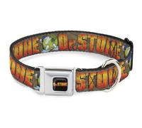Dog Collar CDSA-DR. STONE Title Logo Full Color Black/Orange DR. STONE Title Log